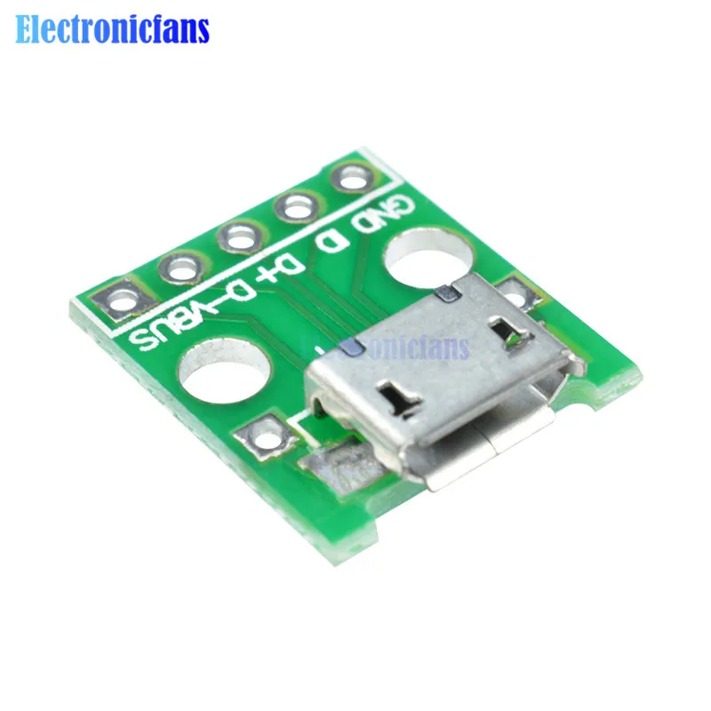 50stk/Masse MICRO USB til DIP-Adapter 5Pin 2.54 mmDip hun Stik til Micro Usb Type PCB Pinboard Converter 4