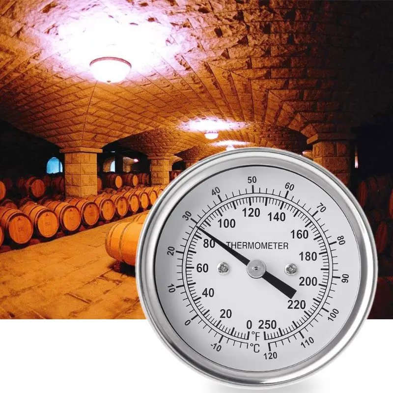 Hjem Brygning Termometer Rustfrit Stål Celsius Fahrenheit Vand Destillation af temperaturmåleren Bimetal-1/2