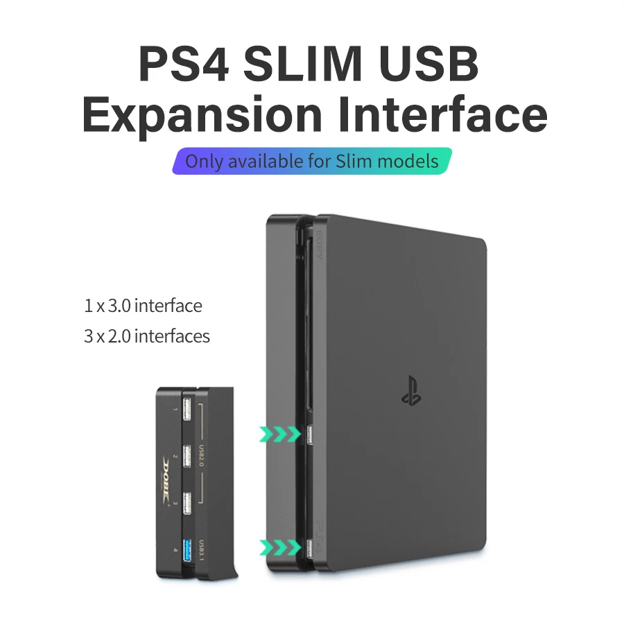 DOBE USB-Hub Til PS4 Slanke 4 Porte High Speed USB 3.0 & 2.0 Adapter Spil Tilbehør Til Sony PlayStation 4 Slim Konsol Spil 4