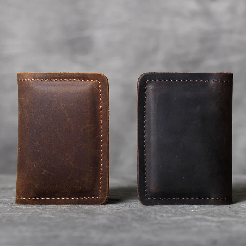 AETOO Hoved koskind Mini-Card pack Retro håndlavet læder Praktiske Klassiske Tegnebog 4