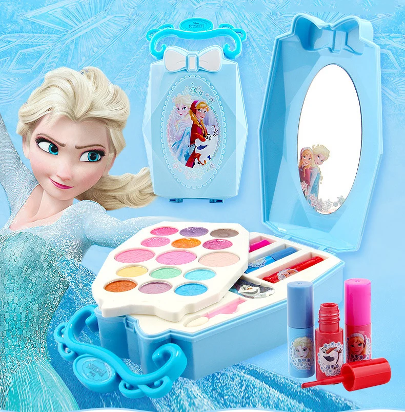 Disney piger frosne elsa anna Kosmetik, Skønhed, Makeup Sæt Toy børn prinsesse Mode Legetøj Play House Børn Gave 4