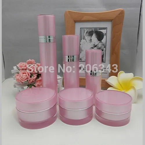 50G Pink akryl cylinder-formet flaske fløde,kosmetiske container,,cremebeholder,Kosmetiske Krukke,Kosmetiske Emballage 4