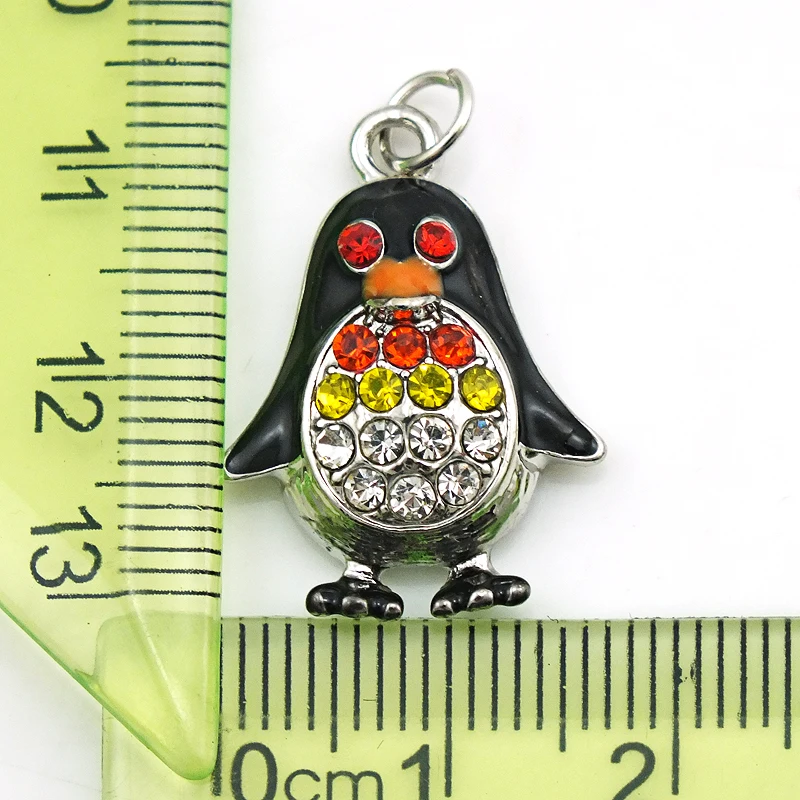 JINGLANG Lille pingvin charme for smykker gør og crafting mode charme zink alloy emalje penguin 30stk 4