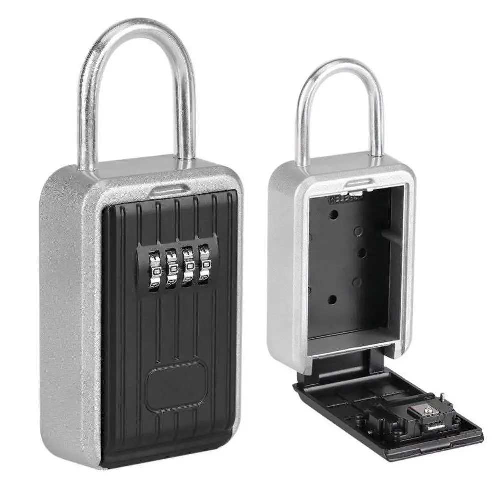 Sikkerhed-Tasten Computer Aluminium Legering Centrale Storage Box Udendørs Password Lock Vejrandig 4-Cifret Kombination Nøgle Lås Box 4