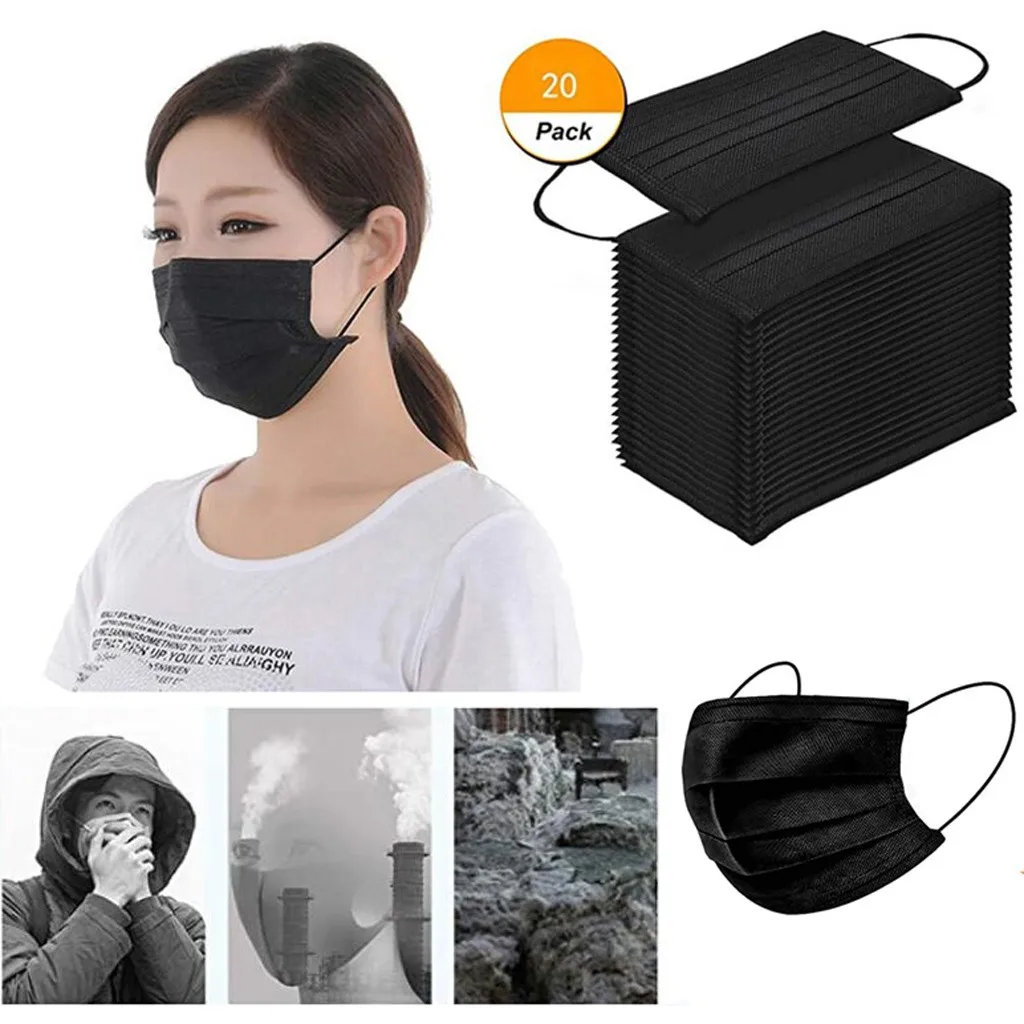 Ansigt Maske Bevis Beskytte Ansigt, Munden Dække Udendørs Youre For Tæt ved 20 stk Sort 4