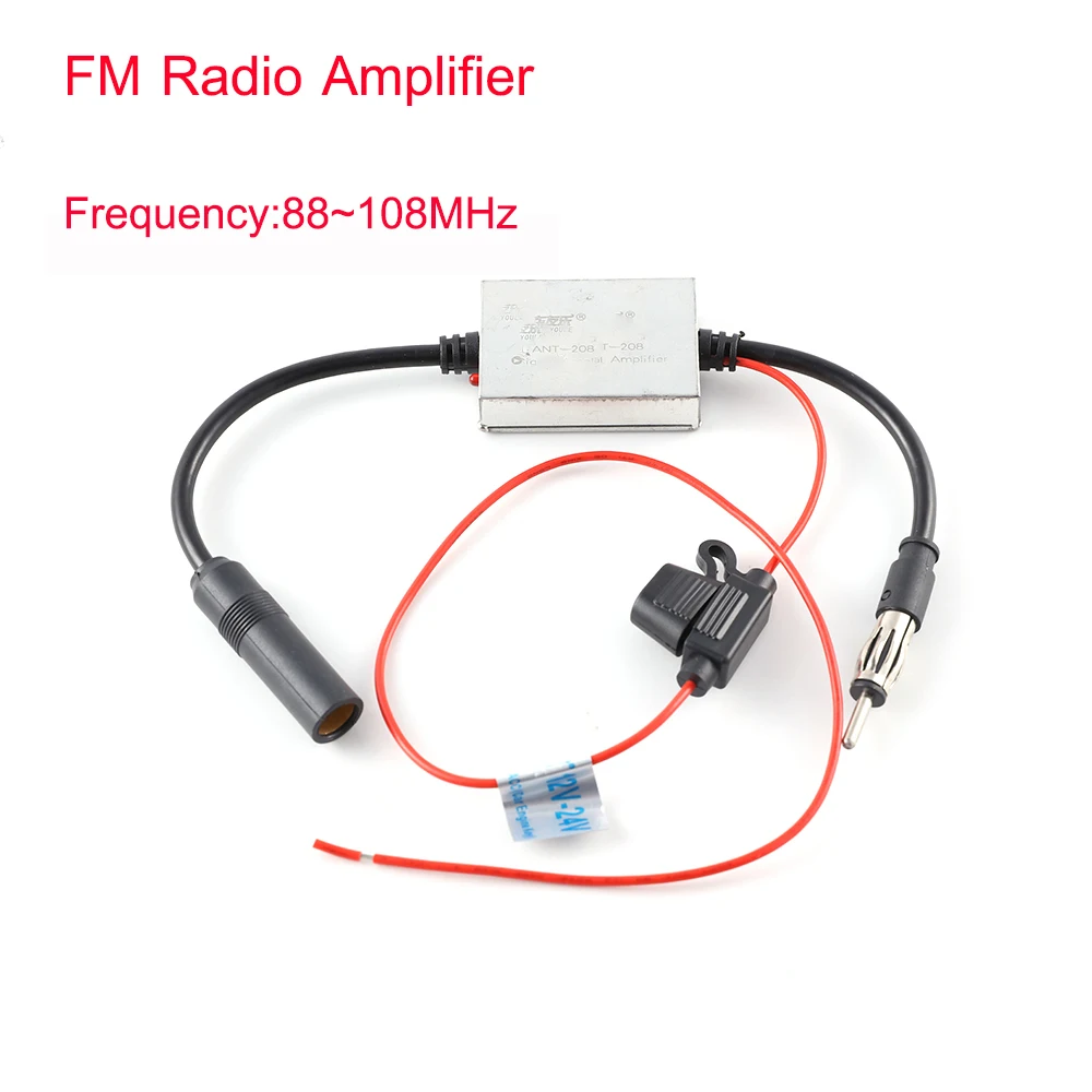 Auto FM-Booster Amp 88-108 Mhz 12V Universal FM Signal Forstærker, Anti-indblanding Metal Bil Antenne Radio Reservedele 4