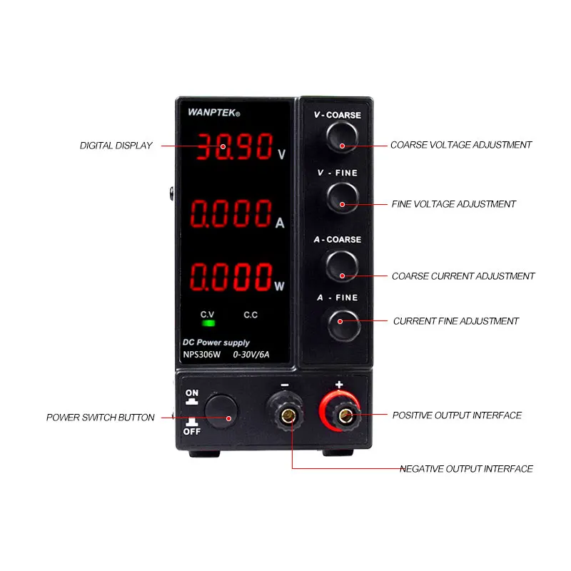 Bænk dc strømforsyning justerbar 30V 5A 6A fire-cifret lcd-display med VARIABEL skifte strømforsyningen ac 110v 220v 300w 360w 4