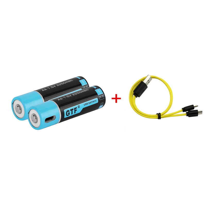 1,5 V USB-AA li-ion Batteri 2550mwh 1500mah kapacitet li-polymer genopladelige lithium usb-batteri USB-kabel 4