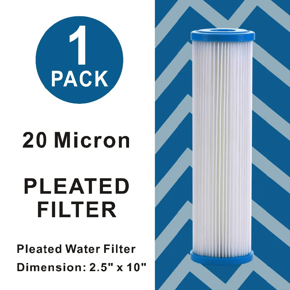 20 Micron - Hele Huset Sediment Plisseret Filter, Patron, Vaskbar 10