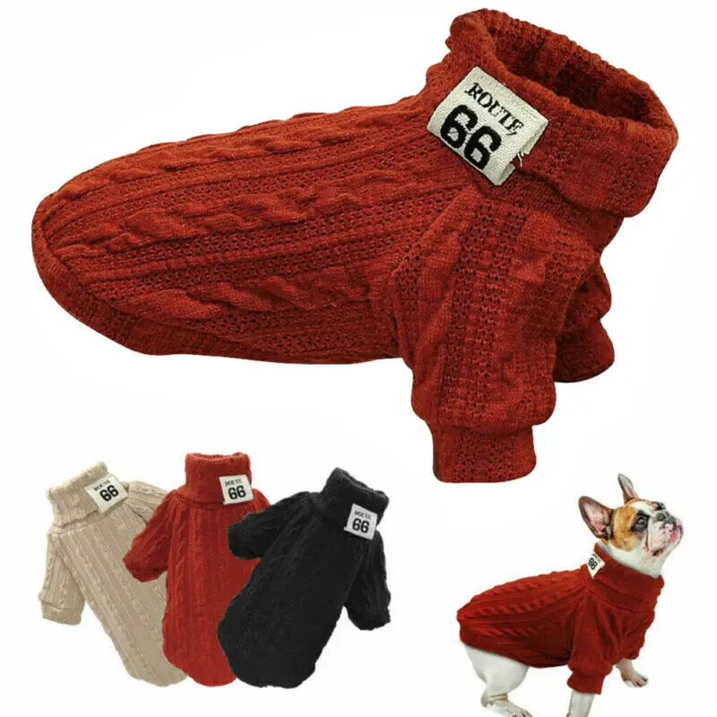 Hund, Kat Turtleneck Sweater Vinter Varme Strikkede Hund Tøj til Små Hunde Chihuahua Tøj Hvalp Pels Jakke Kæledyr Produkter 4