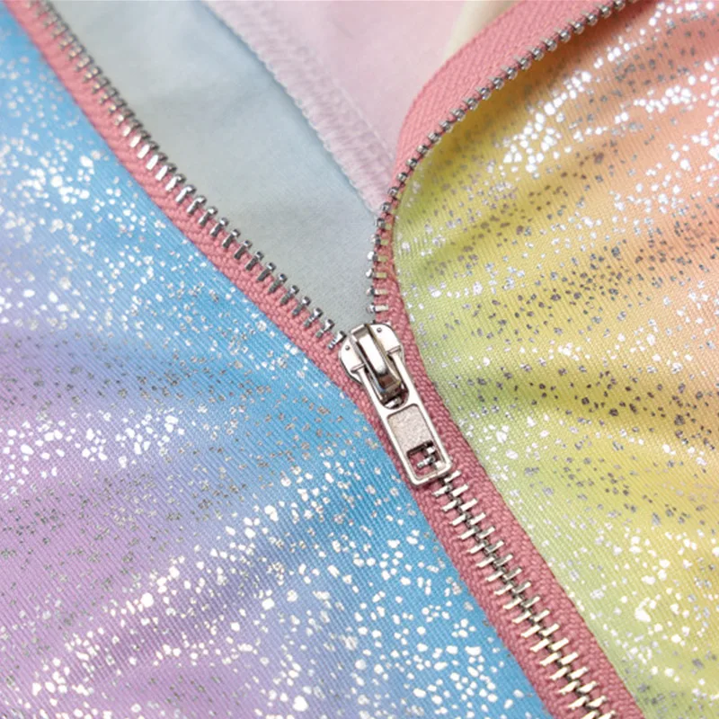 Joskaa sommer patchwork rainbow print tie-dye lynlås korte ærmer sexet tynde trænings-og farverige romper kvinders buksedragt 4