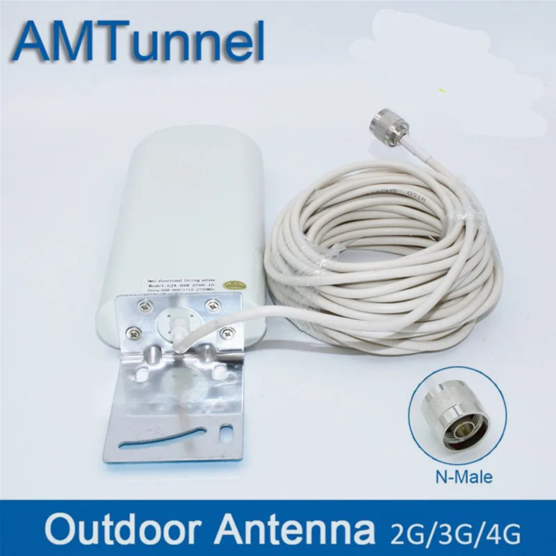 GSM-antenne booster 3G 4G LTE Antenne 20dBi 3G ekstern antenne med 10m kabel-698 2700MHz for 2G 3G 4G min signal repeater 4