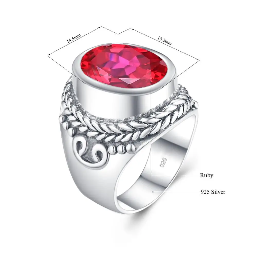 Ægte 925 Sterling Sølv Herre Ringe Ruby Stor Sølv Ring For Kvinder Klassisk Skinnende Ædelstene Wedding Party Mode Smykker Fabrik 4