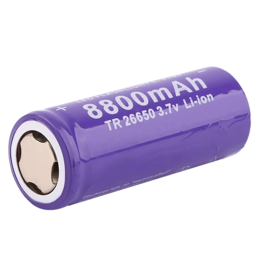 3,7 V 26650 8800mAh Li-ion Genopladeligt Batteri, Til LED Lommelygte Torch Li-Ion Fakkel Sikker og miljøvenlig 4