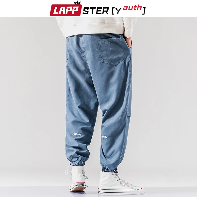 LAPPSTER-Ungdom Sommeren Japansk Streetwear Hiphop Harem Bukser 2020 Herre Harajuku Måde Stablet Sweatpants Sort Plus Størrelse 4