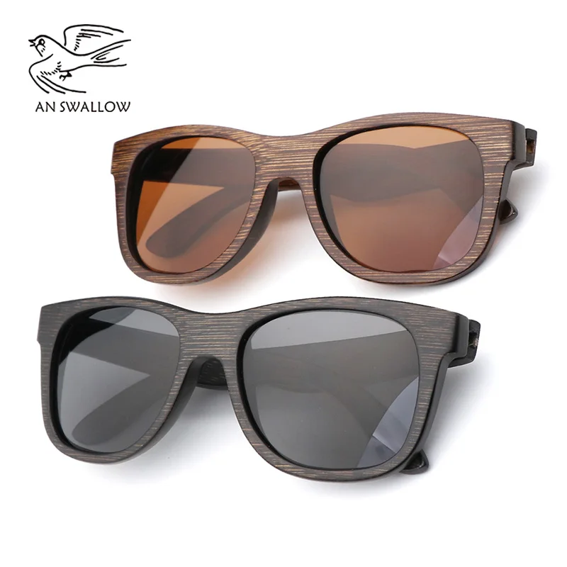 Nye retro trend Polariserede Solbriller i bambus træ solbriller til mænd kørsel Solbriller anti-ultraviolet briller TAC linse UV400 4