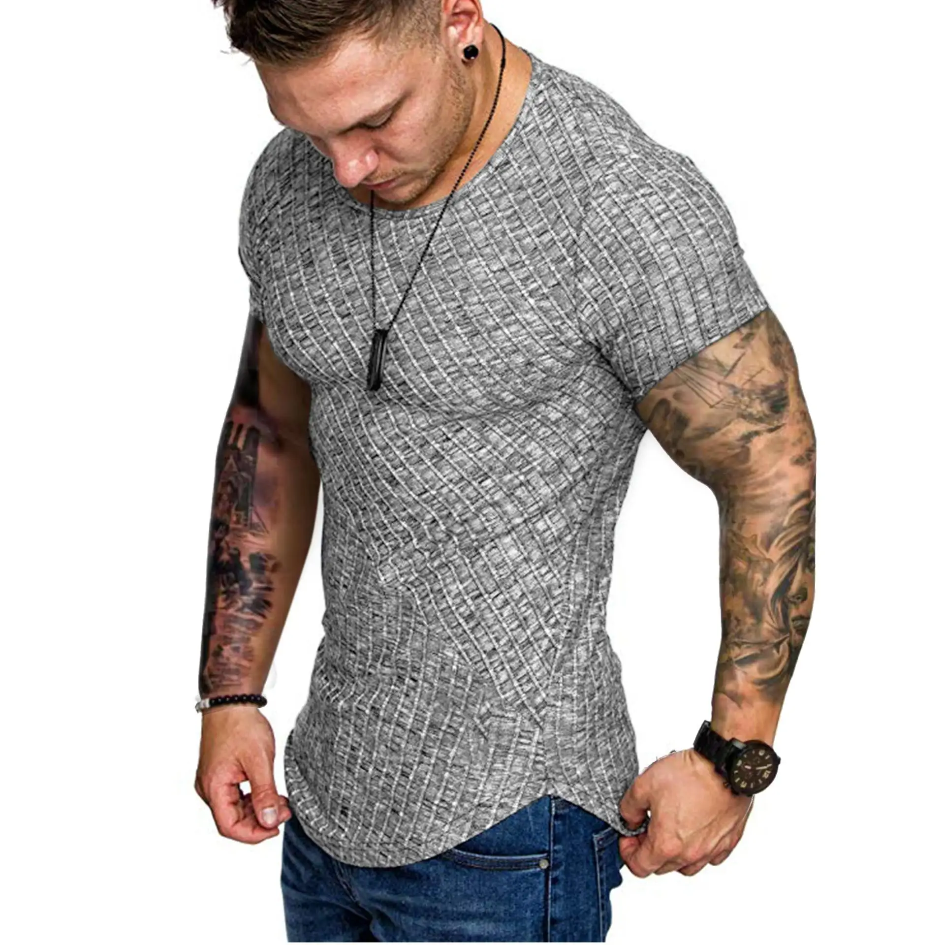 2020 nye Mode Mænd T-Shirts, Sommer-Sport, der Kører Top-Shirts Herre Beklædning Korte Ærmer Afslappet O Hals Trænings-og Tshirt med sportstøj 4
