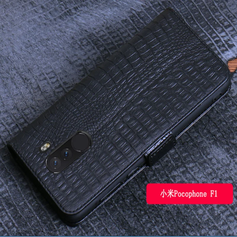 Ægte Læder Pung Cover Business Phone Case For Xiaomi POCO F2 Pro/Xiaomi POCOphone F1 Flip Tilfælde, Kreditkort, Penge Slot 4