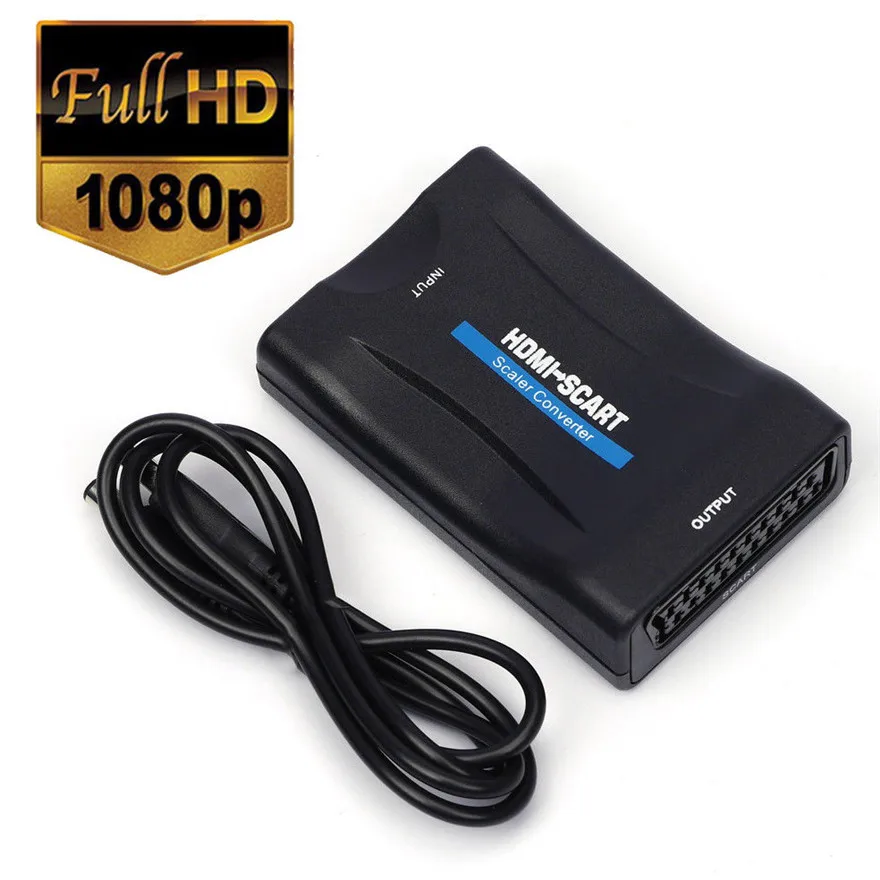 50set 1080P HDMI til SCART til HDMI Composite Video, Stereo Converter Audio Adapter med USB-Kabel Til Sky Box HD-TV STB DVD 4