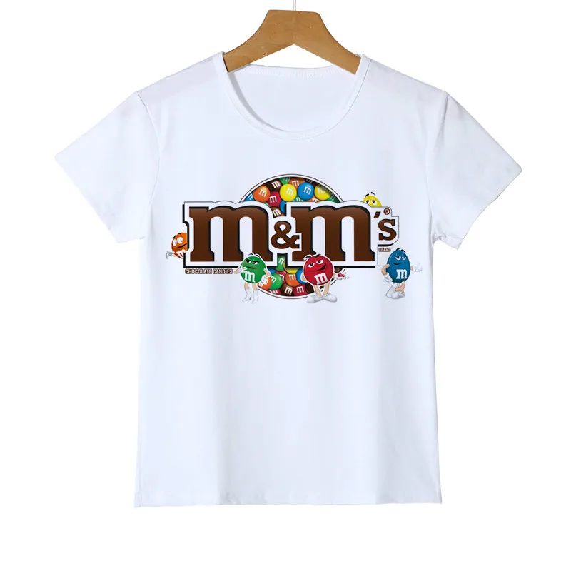 Mode børne t-shirt 3D-Dreng/Pige chokolade bønner MM print sjove streetwear t-shirt Animationsfilm kortærmet Baby-Shirts Z47-4 4