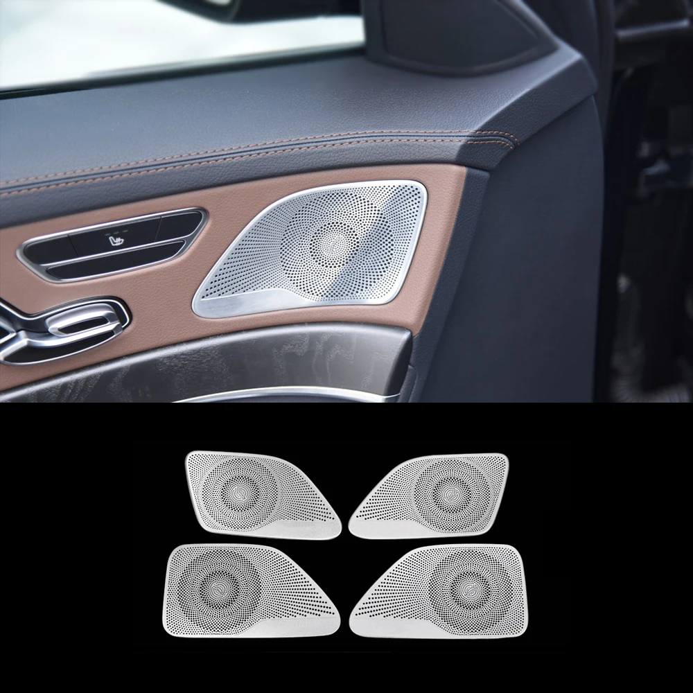 Mellemtone-højttaleren dækker trim passer til Mercedes Benz W222 bil foran bageste panel panel audio højttaler horn tilfælde shell låg opgradering 4