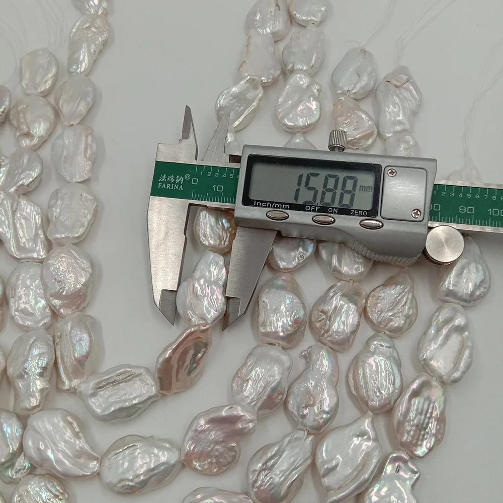Pearl perler, Natur ferskvand løs perle med barok form, STOR BAROK form perle, stor keshi pearl har få repareret 4