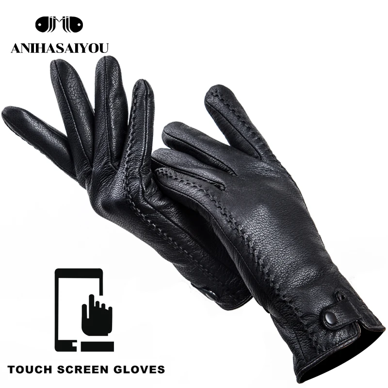 Mode Buckskin virkelige kvinder læder handsker,Behagelig varm kvinders vinter handsker Kolde beskyttelse handsker til kvinder - 2265 4