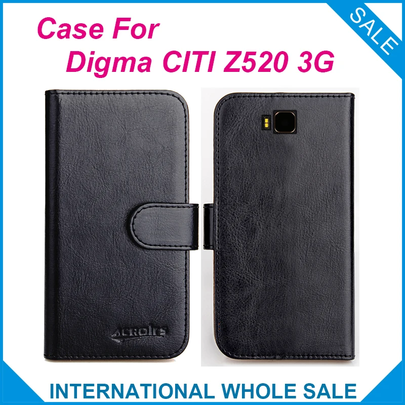 Varmt! 2017 Digma CITI Z520 3G Sag, 6 Farver, Høj Kvalitet Originale Læder Eksklusiv Tilfældet for Digma CITI Z520 3G Cover+Tracking 4