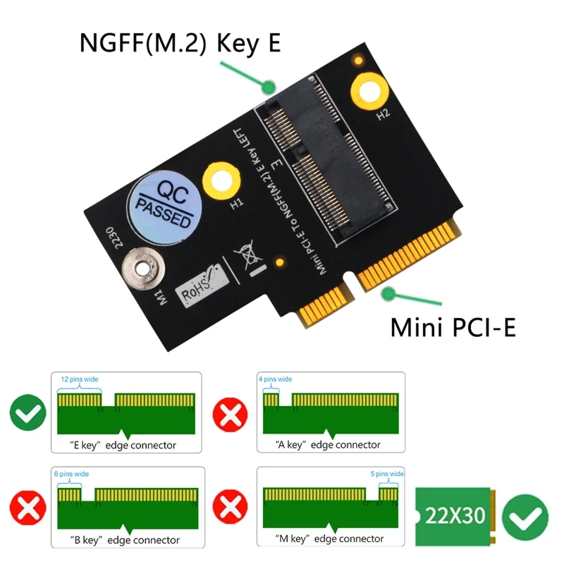 M. 2 NGFF Nøgle E til Halv Størrelse Mini-PCI-E-Adapter Converter for WiFi6 AX200 9260 8265 Kort Y510P Model 4