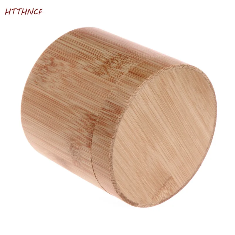 HTTHNCF Elegant Bambus Se gaveæske Smykker Vise Cylindric Opbevaring Tilfældet Med Pude 4