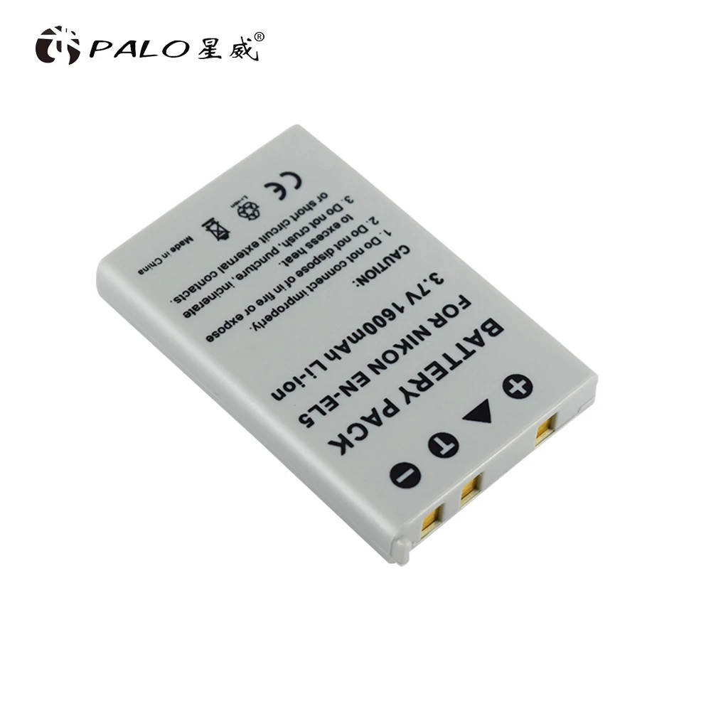 PALO 1stk kamera batteri 3,7 v 1600mah li-ion-EN-EL5 EL5 genopladeligt batteri til NIKON P500 P5100 P520 P6000 S10 COOLPIX_P100 4