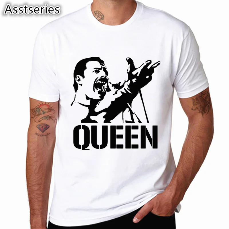 Freddie Mercury Queen Band T-Shirt Herre Hip-Hop, Rock Hipster T-Shirt Casual t-shirts harajuku Top Tees HCP4535 4