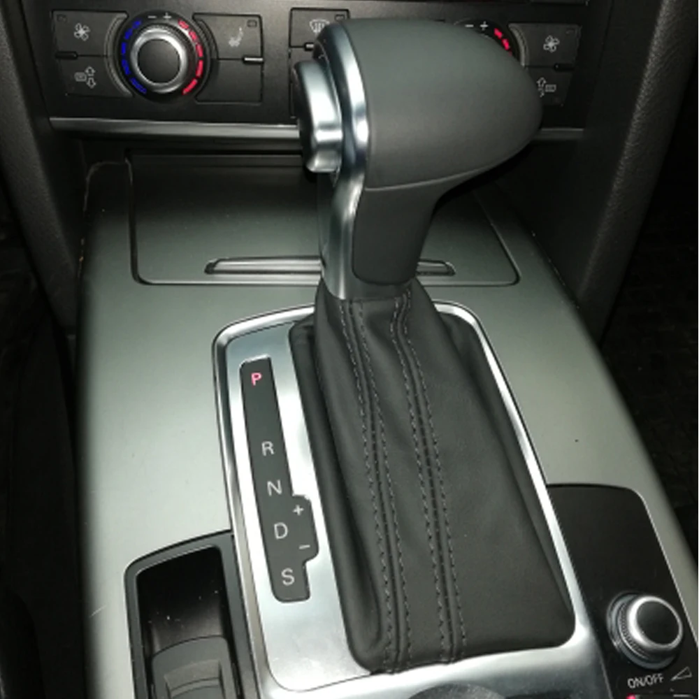 PÅ Bil-Gear Shift Knappen Håndbold Håndtaget Stick Med Manchet Boot Dækning For Audi A4 A5 A6 Q5 Q7 B8 2006-Bil Tilbehør 4