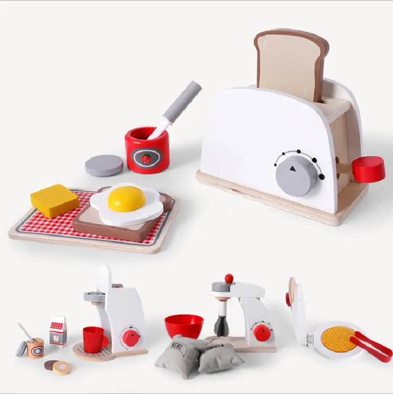 Børn er imiteret træ-brød maskine og maskine pandekage mixer og drenge'kitchen legetøj Interesse dyrkning Piger'Gifts 4