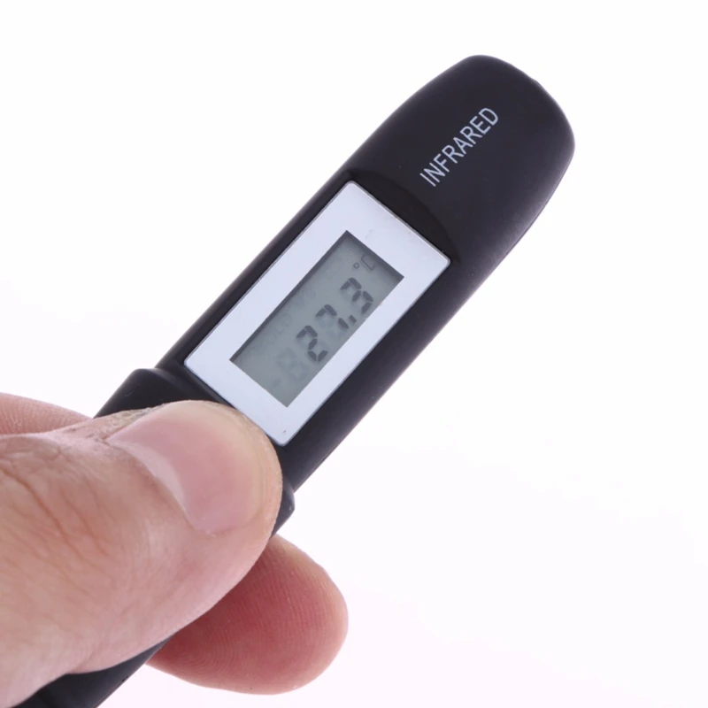 Ikke-Kontakt Mini-Infrarød Termometer IR Temperatur Måling Digital LCD Display Infrarød Termometer Pen DT8220 Sort 4