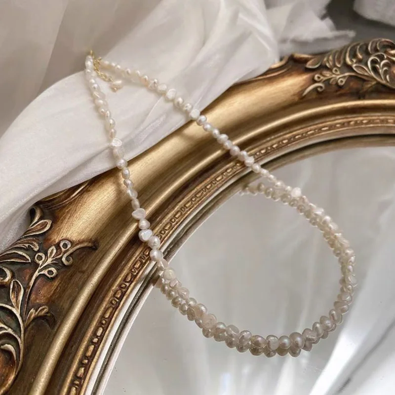 2020 Lyst til Fine Smykker til Kvinder-Pladsen 14k Guld Kæder Perle Vedhæng Uregelmæssige Naturlige Perler Halskæder til Kvinder bryllupsgave 4