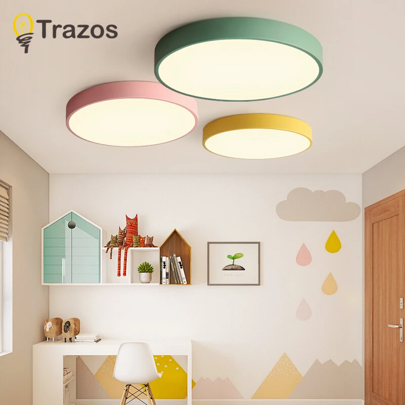 Moderne forenklet ultra-tynd 5CM LED Loft Lampe flerfarvet kunst LED loftslampe til Stue, børneværelse Og butik 4