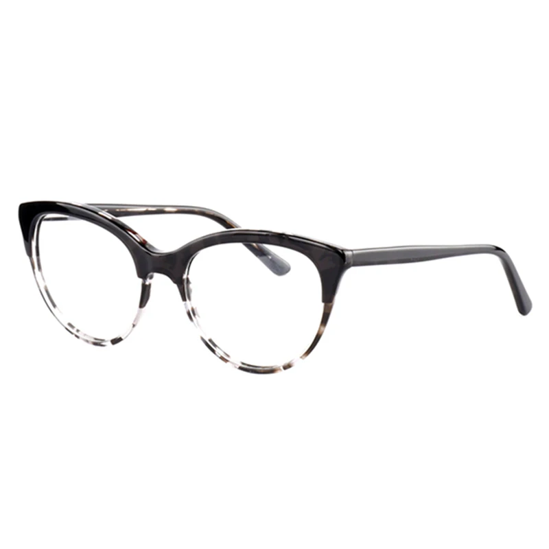Ny trend acetat cat eye briller rammer kvinder øje slid dobbelt farve optiske briller ramme 4