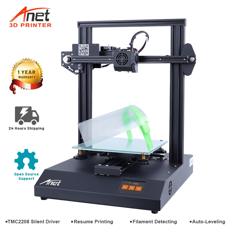Anet ultrastille ET4 Pro 3D-Printer Med TMC2208 Driver FDM DIY Auto Self Leveling Støtte Open Source 4