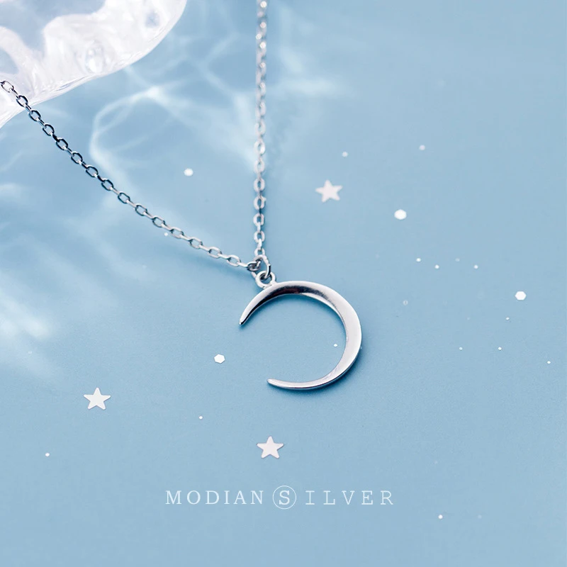 MODIAN Minimalistisk Crescent Halskæde til Kvinder 925 Sterling Sølv Justerbar Link Kæde Halskæde Fine Smykker 2020 Ny 4