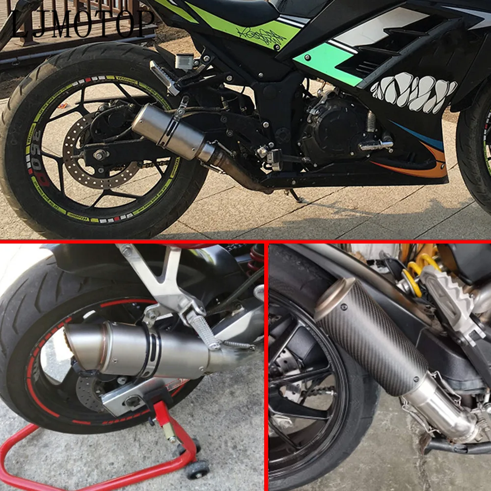 2020 Motorcykel udstødning undslippe Ændret Carbon fiber Moto Udstødning system Til BMW S1000R S1000 Benelli be300 be600 tnt/300 600 4