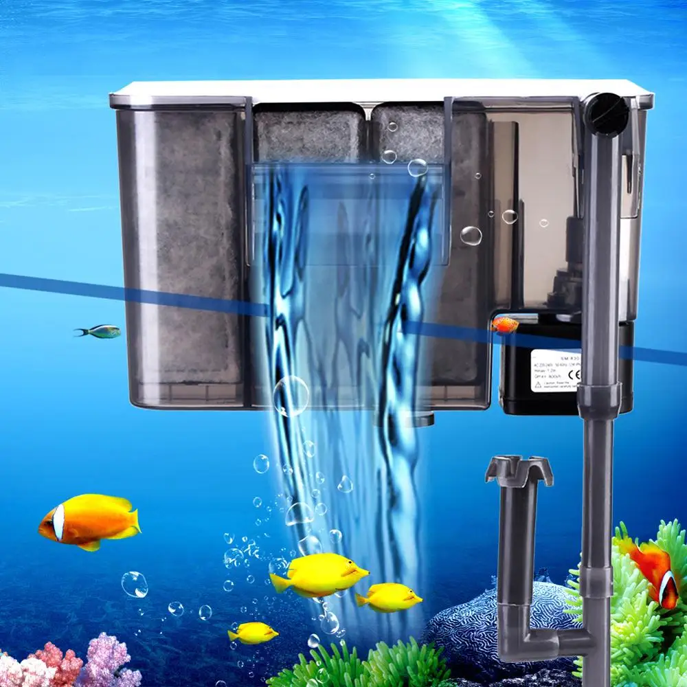 12W Akvarium Fisk Tank Filter Mini Eksternt Filter Ekstern Filter, Vand Pumpe Vand Filter Bomuld 4
