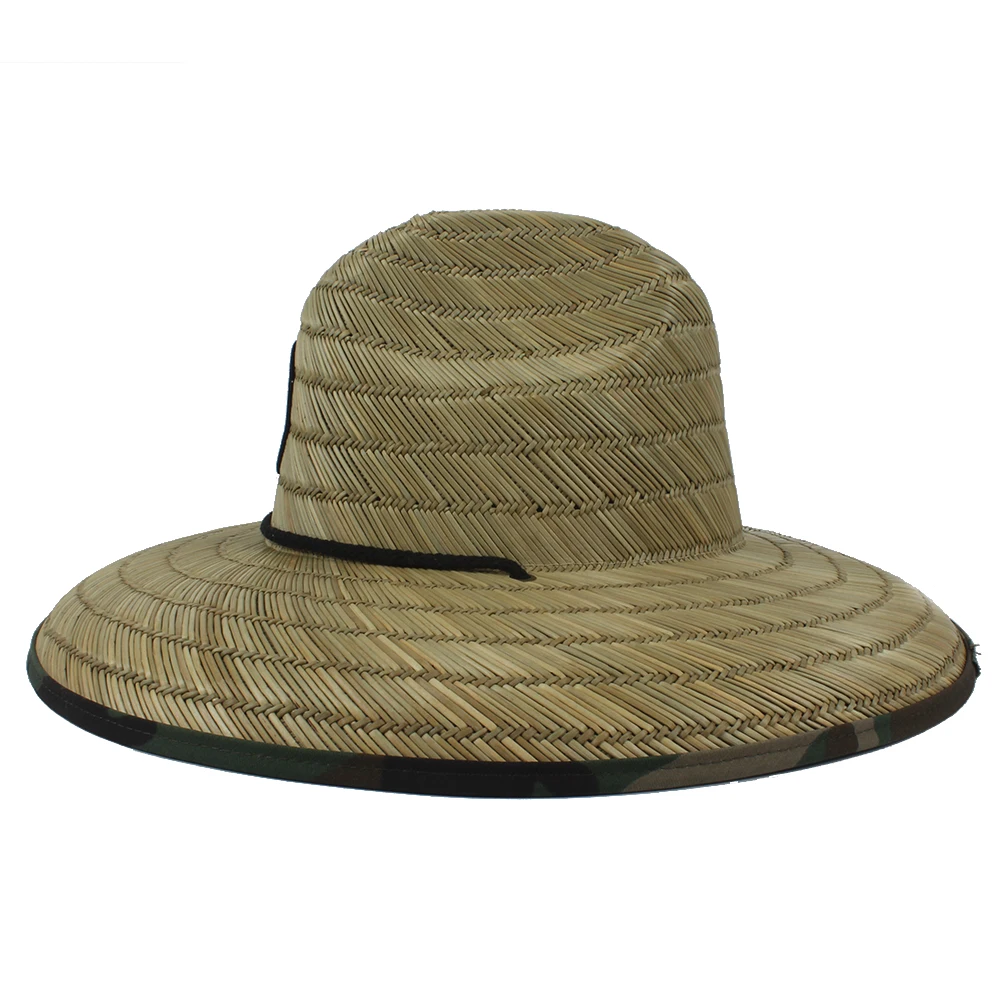 5PCS/Masse Naturlige Halm Væver Sommeren Kvinder Beach Sun Hat Udendørs Wide Brim Camouflage Kahuna Livredder Hat 4
