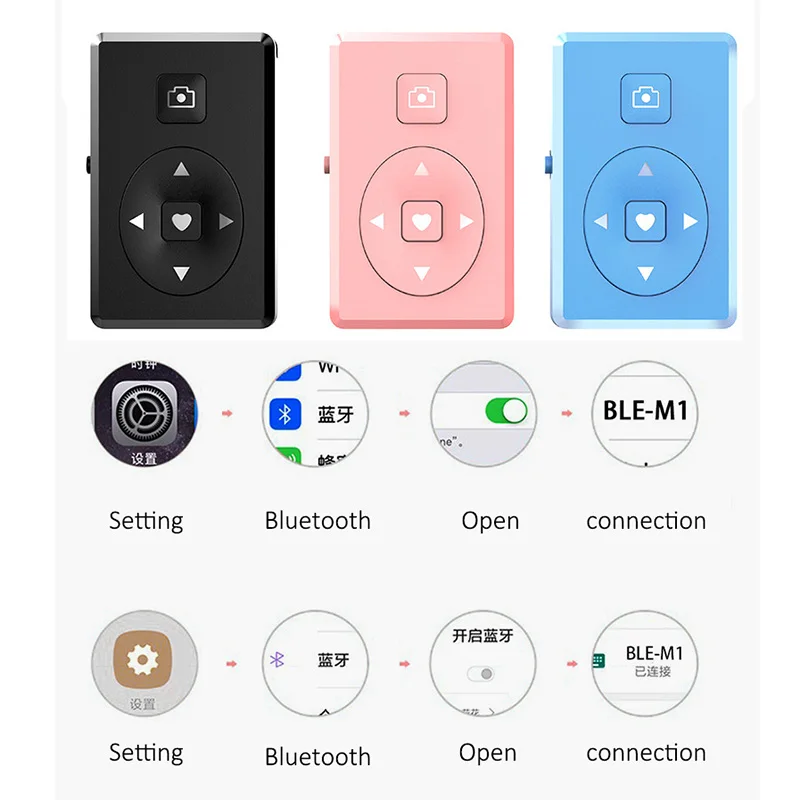 Smart Trådløs Bluetooth-Fjernbetjening Lukker Self-Timer Remote Controller Til IPhone Huawei P20-P30 Pro Xiaomi Fjernbetjening 4