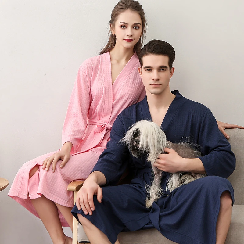 Plus Størrelse Kimono Kjole Bomuld Badekåber Kvinde Nattøj Nightgowns Homewear Pijama Langærmet Kjole Parrets Bære 2020 4