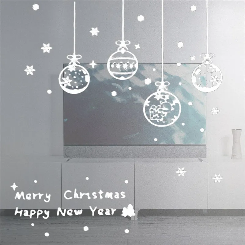 1stk Genanvendelige Snowflake-Vindue, Wall Stickers På Glat Væg Overflade Glædelig Jul Gave Hjem Shop Fremvise Indretning Ornament 4