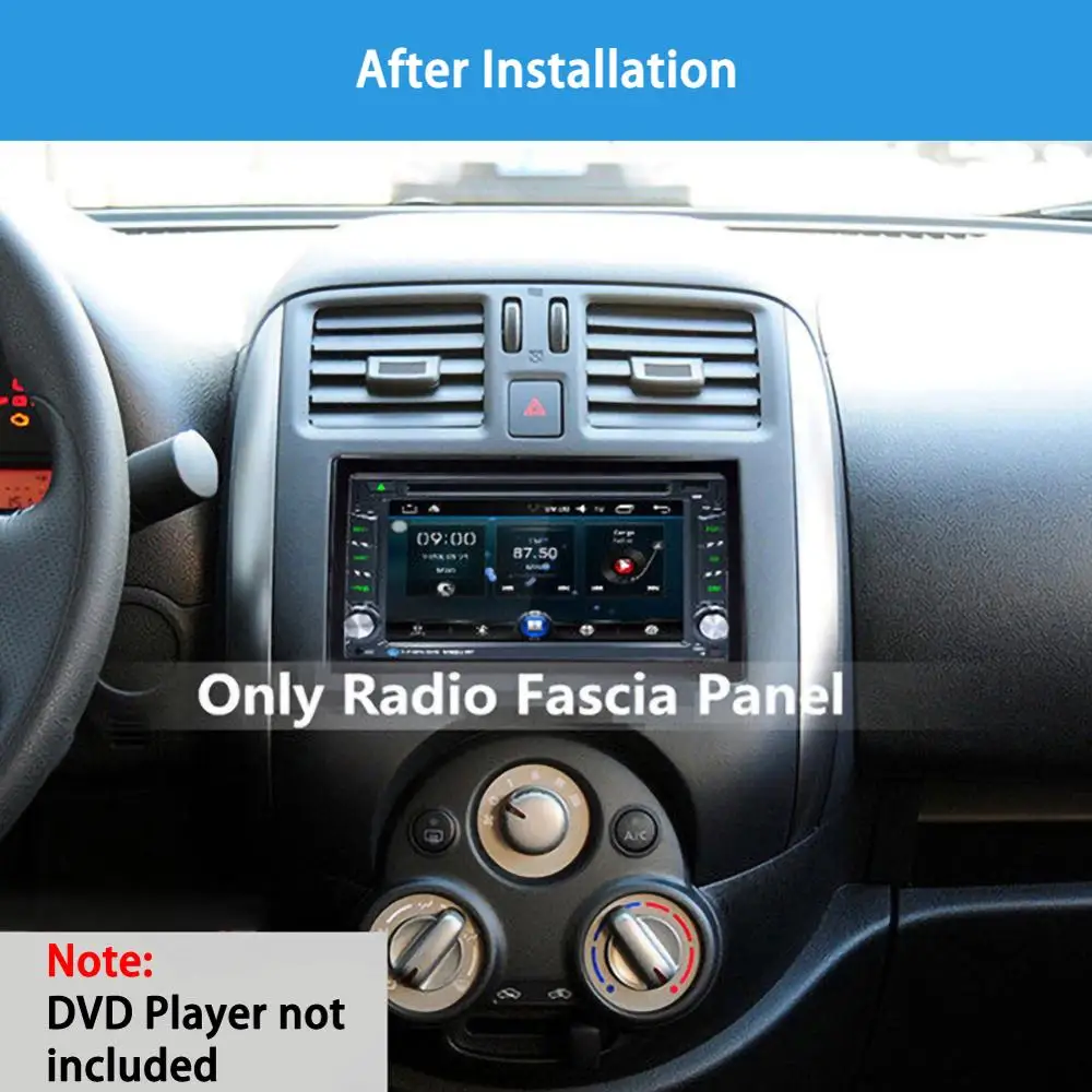 Enhed 2 DIN Bur Radio Køretøj Sag Bil Montering DVD-Afspiller Ramme Monteringsplade jernramme Plastik Panel med Hardware Tilbehør 4