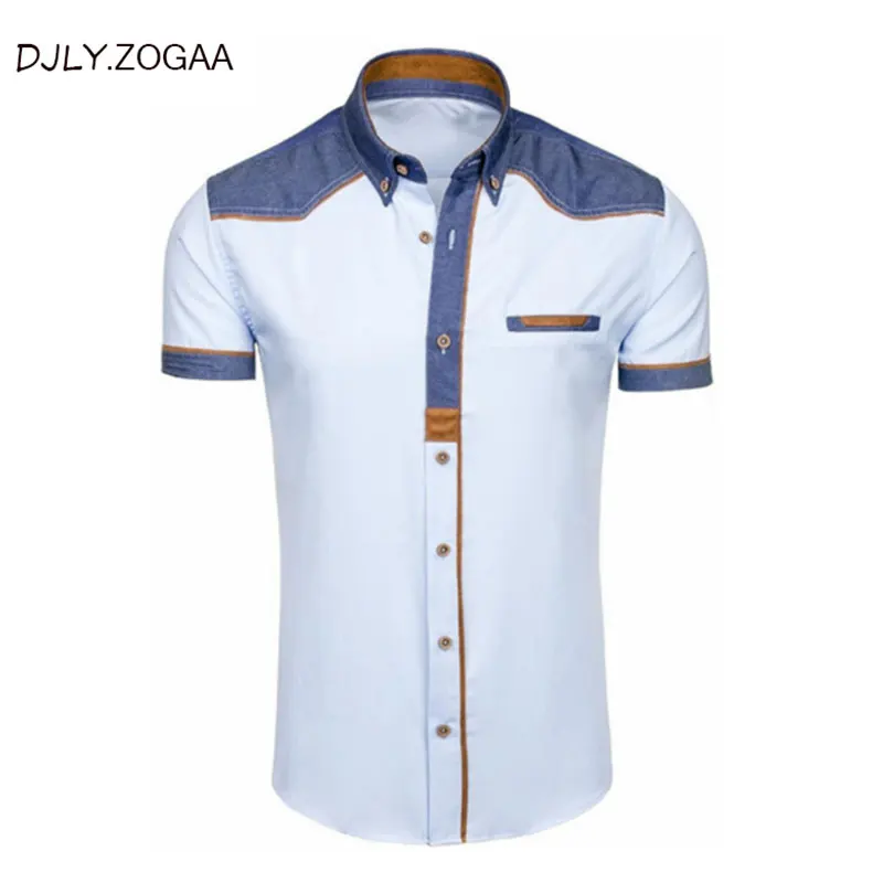 ZOGAA Skjorter til Mænd Mode, Denim Short Sleeve Formelle Shirts Mand Casual Sommer Tøj Toppe Slank Bomuld Plus Size Mandlige Shirts 4