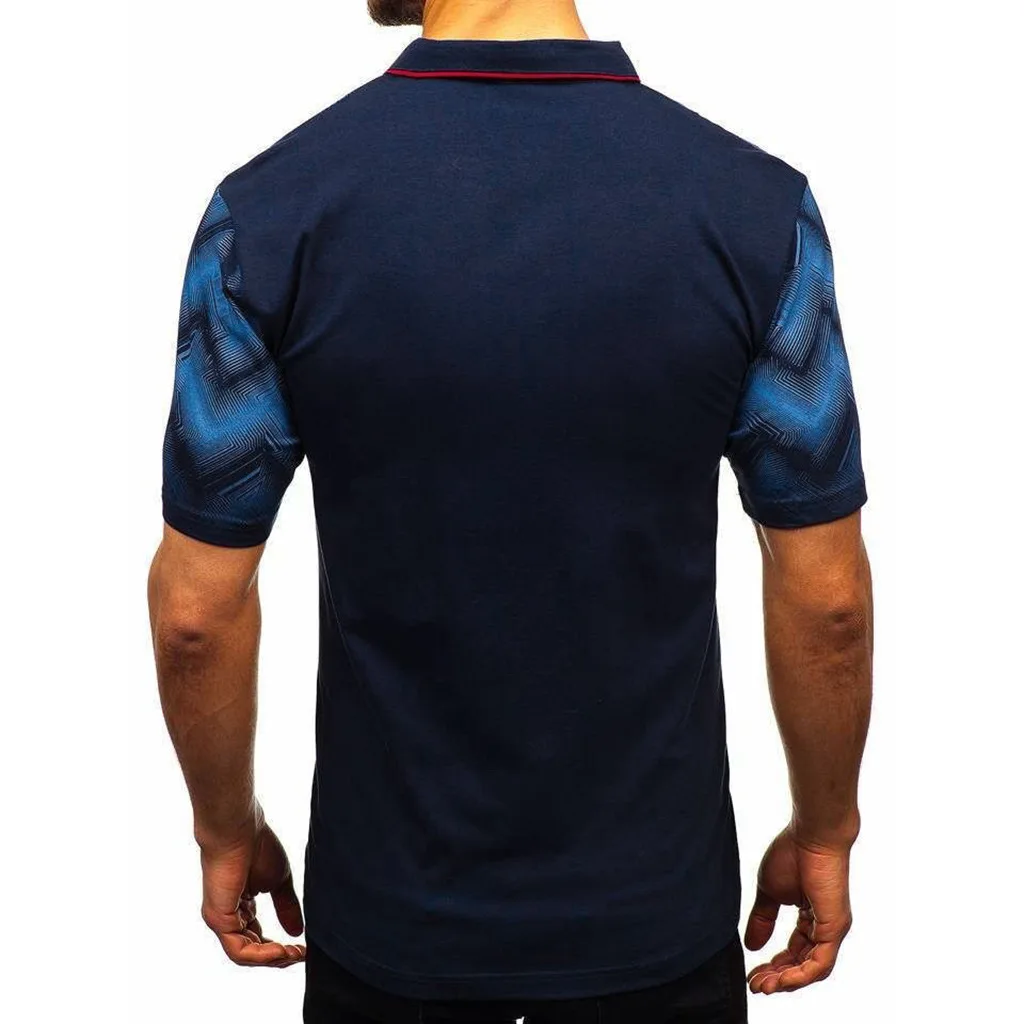 Mænds Afslappet Sports Polo Shirt Europæiske og Amerikanske Stil 3D Gradient Trykt Revers Kort-langærmet Polo Shirt 4