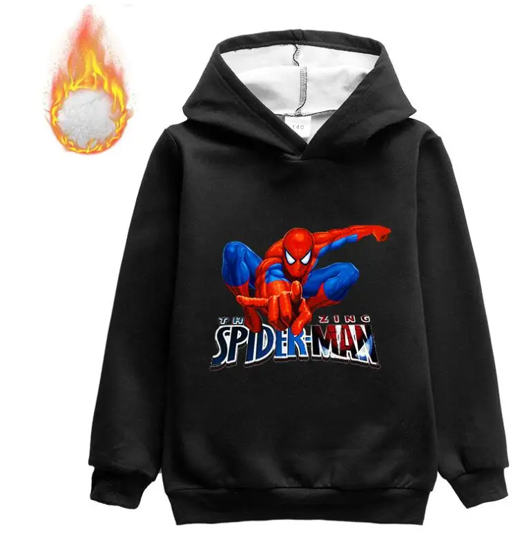 Disney Toddler Drenge Spiderman vinter Tykke tøj baby velour sweatshirt Tøj børn hoody drenge varm cashmere Trøjer Toppe 4